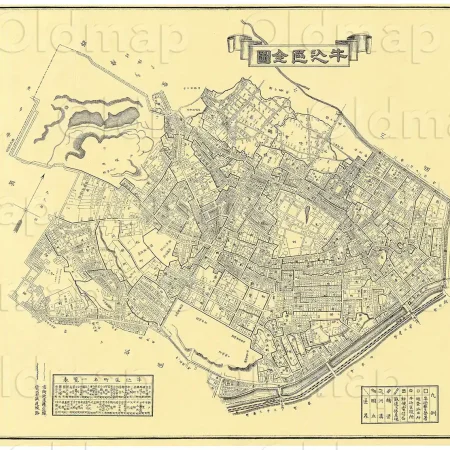 牛込区全図 明治37年(1904) - 東京十五区分