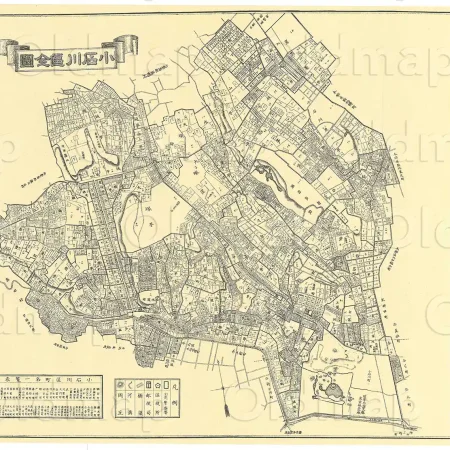 小石川区全図 明治37年(1904) - 東京十五区分