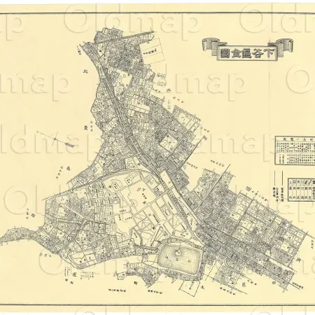 下谷区全図 明治37年(1904) - 東京十五区分