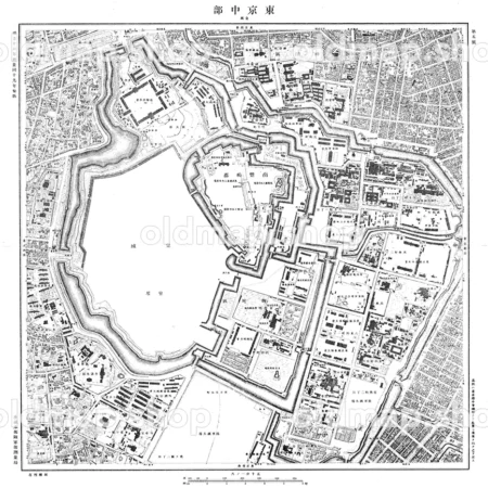 第五号 東京中部 皇城 - 東京五千分一図