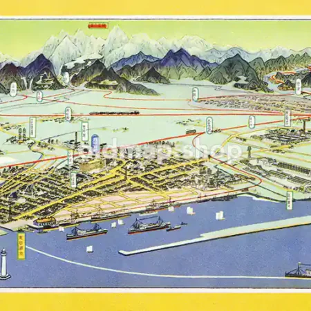 東岩瀬町鳥瞰図 昭和11年(1936) - 鳥瞰図