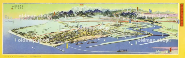 東岩瀬町鳥瞰図 昭和11年(1936) - 鳥瞰図