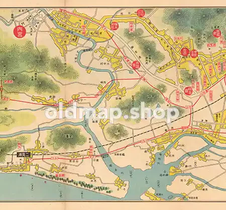 伊勢參宮地図 昭和4年(1929) - 鳥瞰図