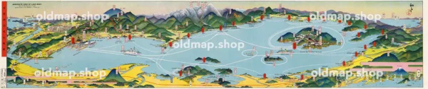 琵琶湖名所鳥瞰図 大正15年(1926) - 鳥瞰図