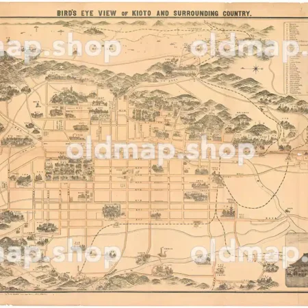 京都および周辺地 明治36年(1903) - 鳥瞰図