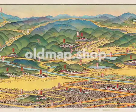 京名所交通図絵 洛北 昭和3年(1928) - 鳥瞰図