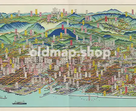 西宮市鳥瞰図 昭和27年(1952) - 鳥瞰図