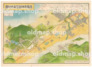 聖地 橿原神宮附近案内地図 昭和15年(1940) - 鳥瞰図