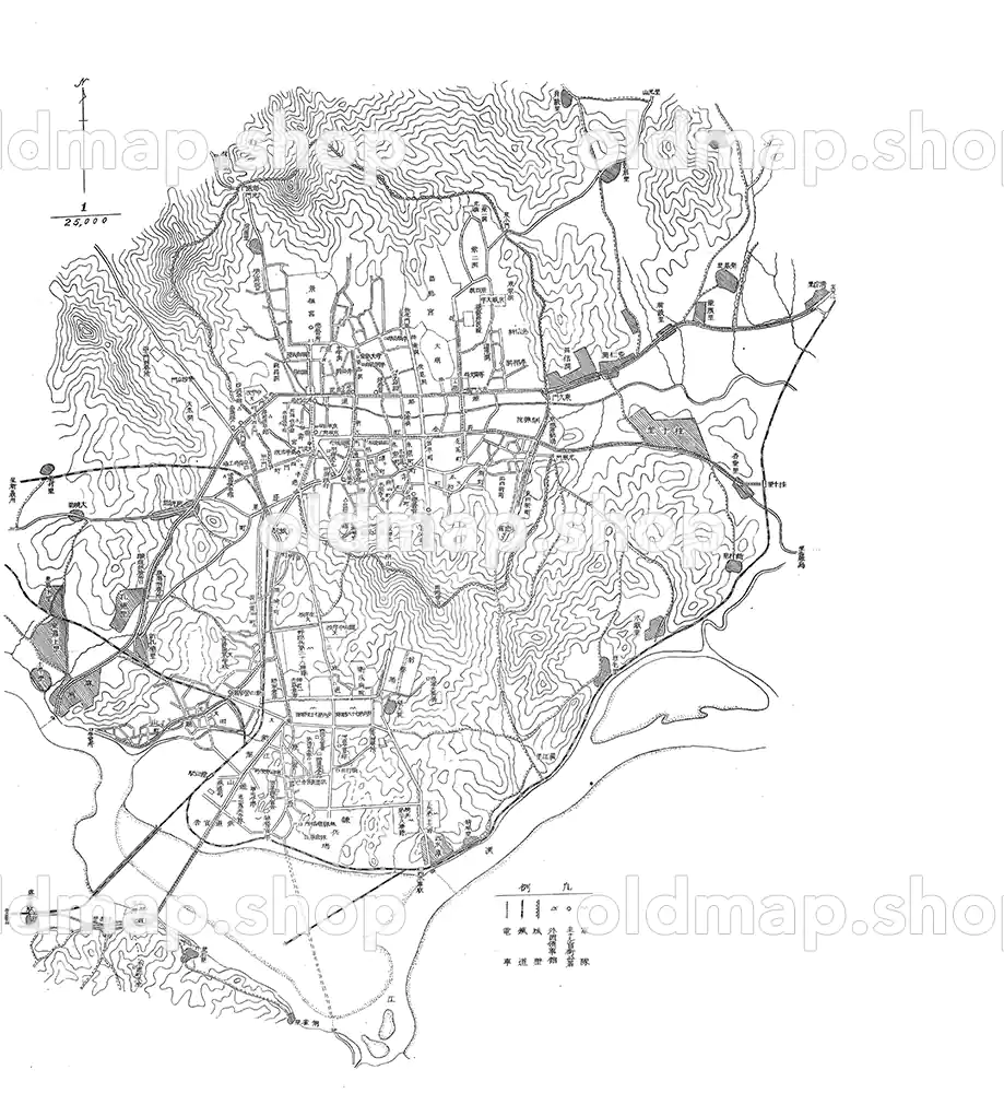 朝鮮 京城全図 昭和初期 – 韓国– 古地図データのダウンロード販売-oldmap.shop