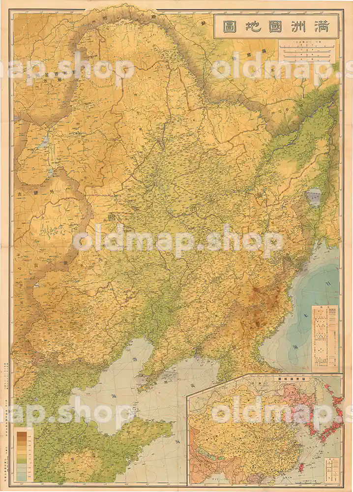 ☆昭和１０年(1935)☆満州国地図☆満鉄☆スキャニング画像データ☆古 