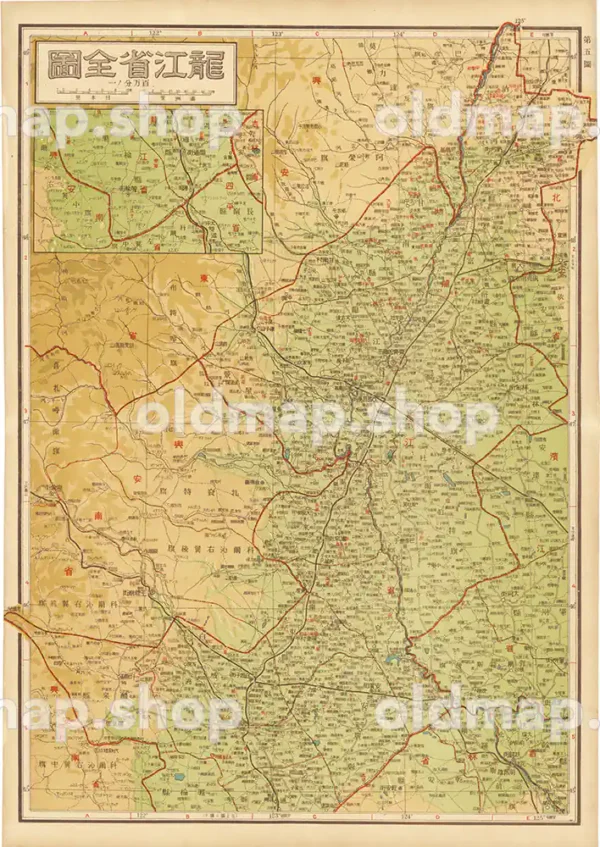 龍江省全図 5図 昭和18年(1943) - 満洲帝国分省地図