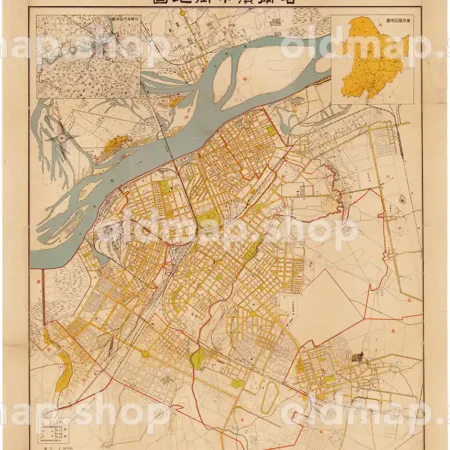 哈爾浜（ハルビン）市街地図 康徳04-06年(1937-1939)