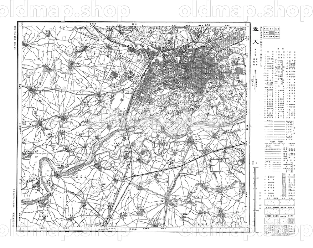 奉天 康徳6年(1939) – 満州五万分一図 – 古地図データのダウンロード販売-oldmap.shop