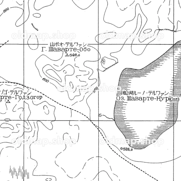 シァワルテノール湖 昭和15年(1940) - 蒙古十万分一図 - 画像 (2)