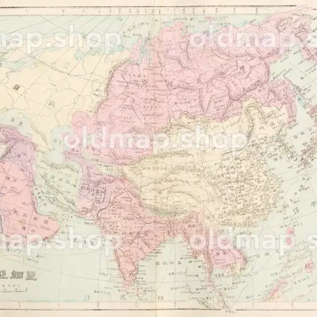 亜細亜州（アジア州） 明治26年(1893) - 萬國地圖（万国地図）