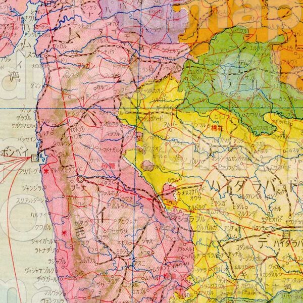 インド 昭和18年(1943) - 標準大東亜分図 - 画像 (2)