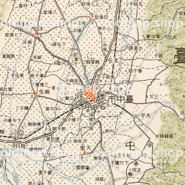 台湾 台中 昭和9年(1934) - 二十万分一帝国図 - 画像 (2)