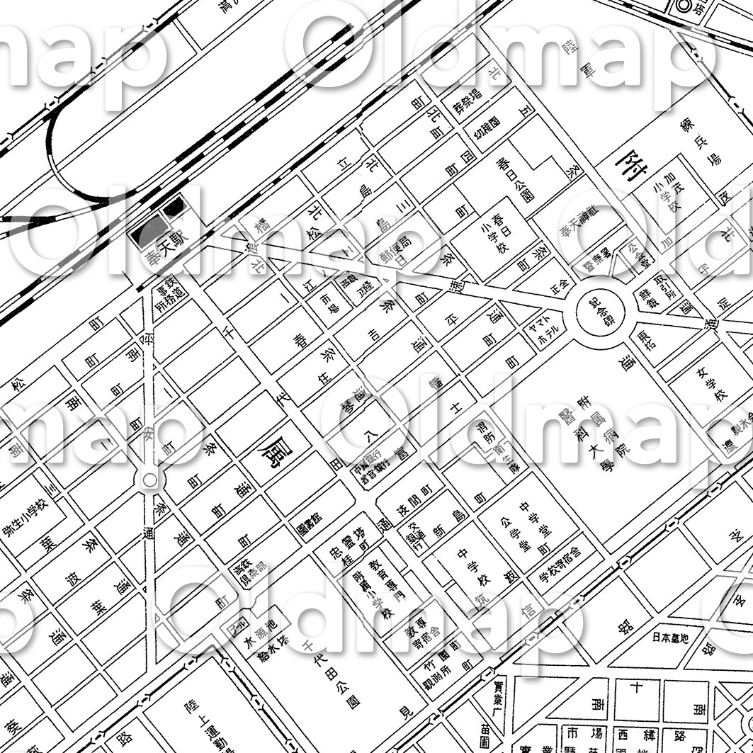 奉天市街全図 昭和7年(1932) –満州– 古地図素材データのダウンロード販売-oldmap.shop